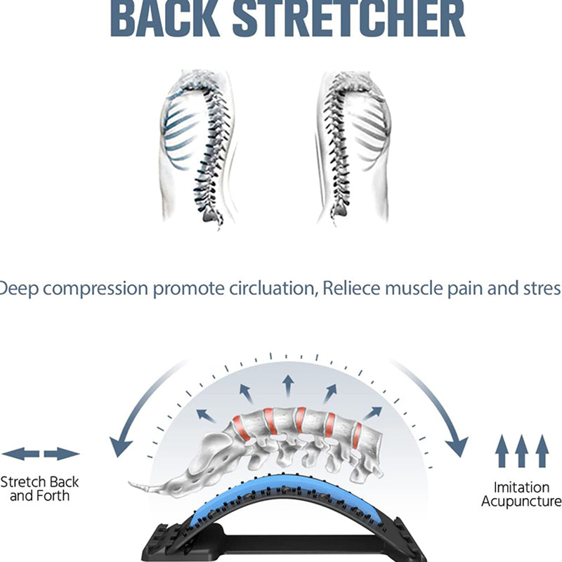 Back Stretcher Lower Back Pain Relief Device 3 Level Back Cracker Back Massager Lumbar Support Spine Board for Herniated Disc